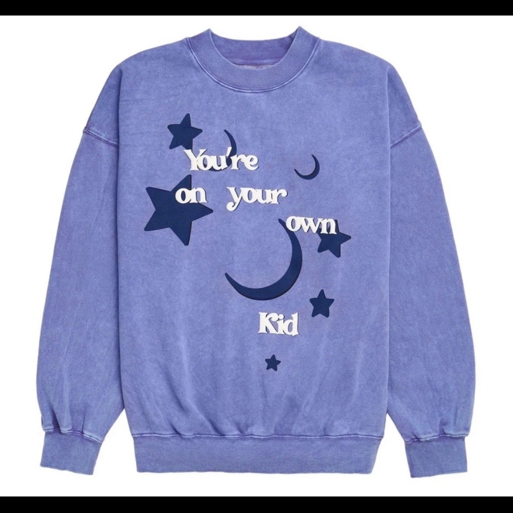Taylor Swift Yoyok (Youre On Your Own Kid.) Purple Graphic Crewneck Sweatshirt